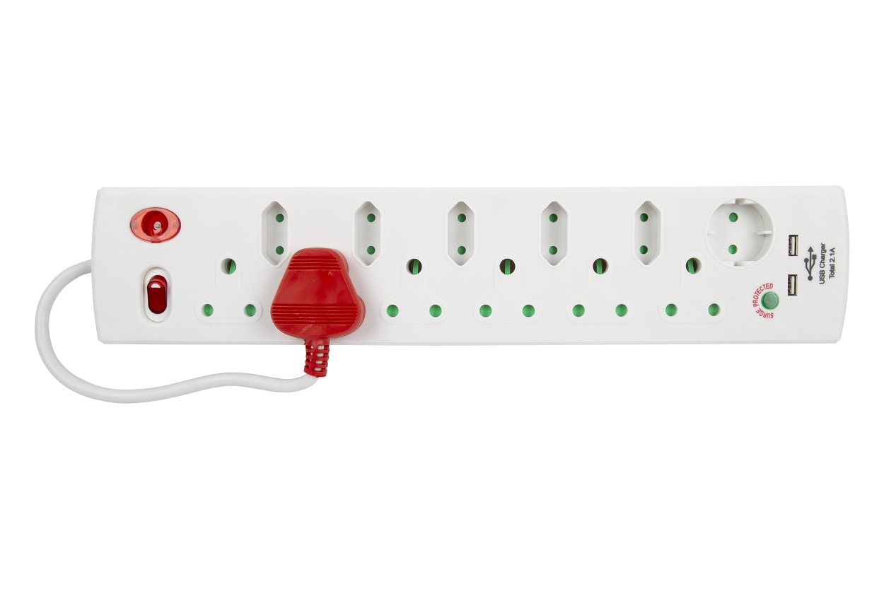 Nexus – 12 Way Multi-Plug with USB – White