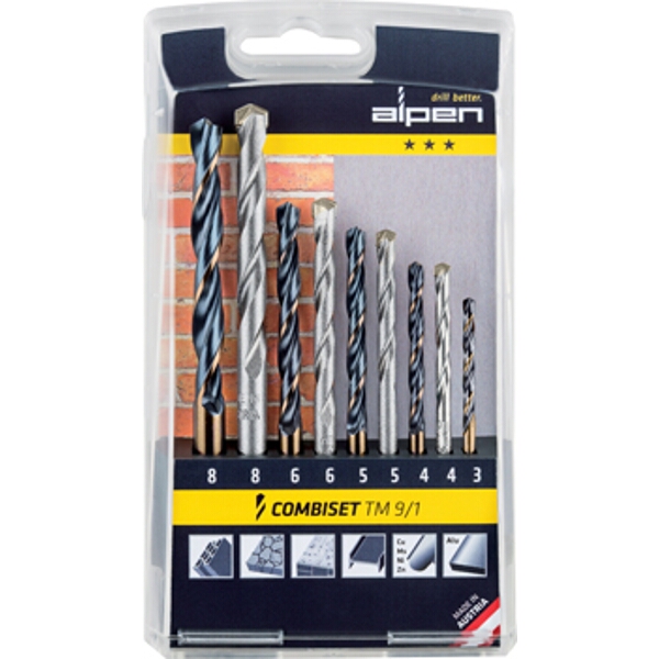 Alpen Hss/Masonry Drill Bit Kombi Set 3-8mm
