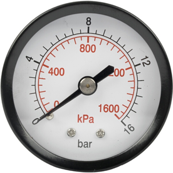 Aircraft Press. Gauge 50mm 1/8″ Rear Fit 0-16Bar 0-1600Kpa