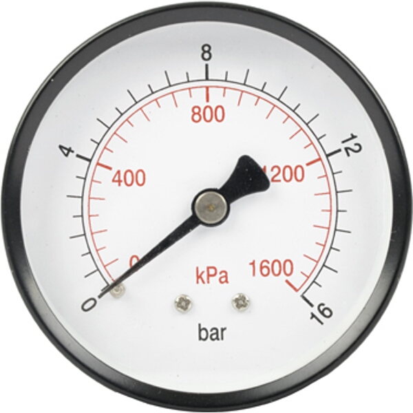 Aircraft Press. Gauge 63mm Rear Fit 1/4″0-16Bar 0-1600Kpa