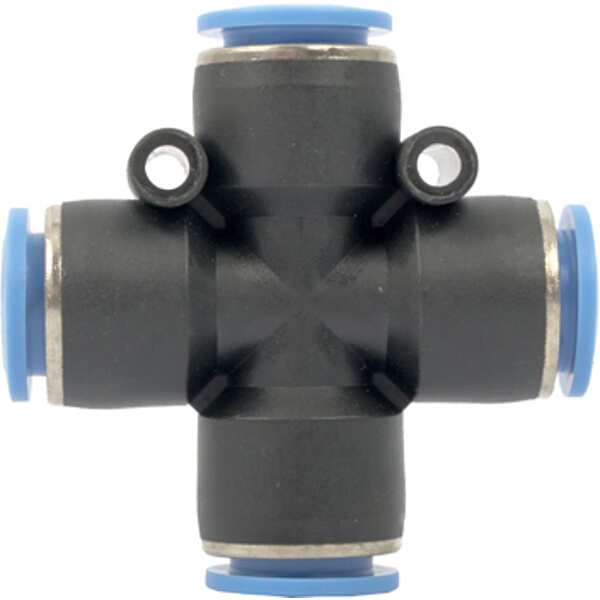 Aircraft Pu Hose Fitting 4 Way Connector 12mm