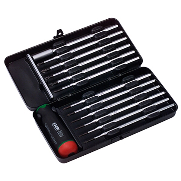 Felo 100 Tor. S/Driver Set 14Pcs 0.6-1.5Nm Green Metal Case