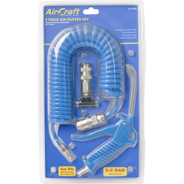 Aircraft Air Duster Gun Set 4 Piece Gun/5M X 8mm Hose/Coupler