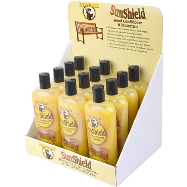 Howard Counter Display Sunshield Wood Cond. 12 x Each 16Oz