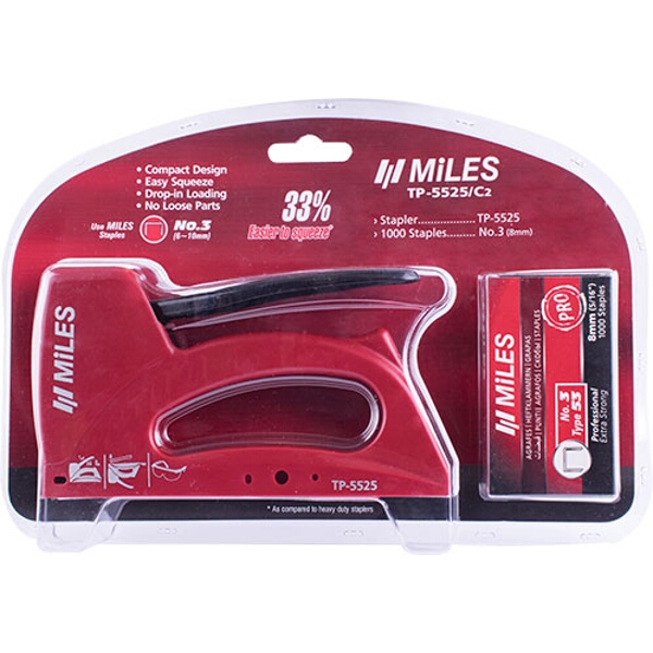 Miles Staple Gun Kit Abs Body Incl 22G 8mm Jt21 Stap Reload Ind