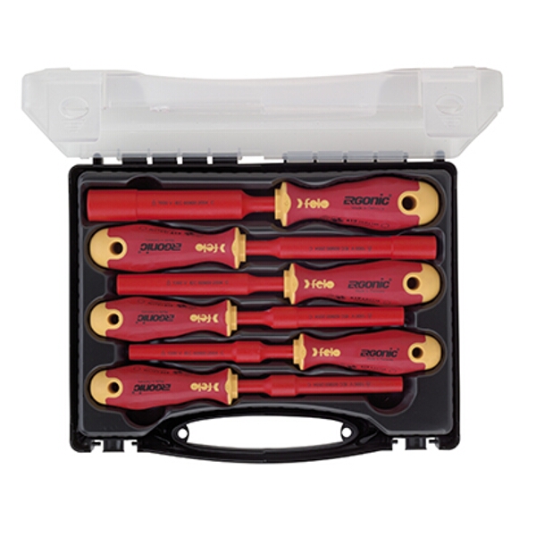 Felo 419 Nut Driver Set 6 Piece Ergonic Insulated VDE Sl Hard Case