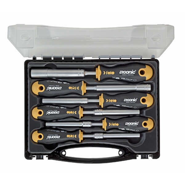 Felo 428 Nut Driver Set 6 Piece Ergonic Magnetic Hard Case