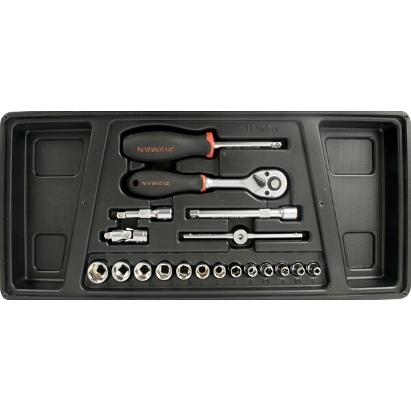 Fixman Tray 19 Piece 1/4″ Drive Sockets And Accessories