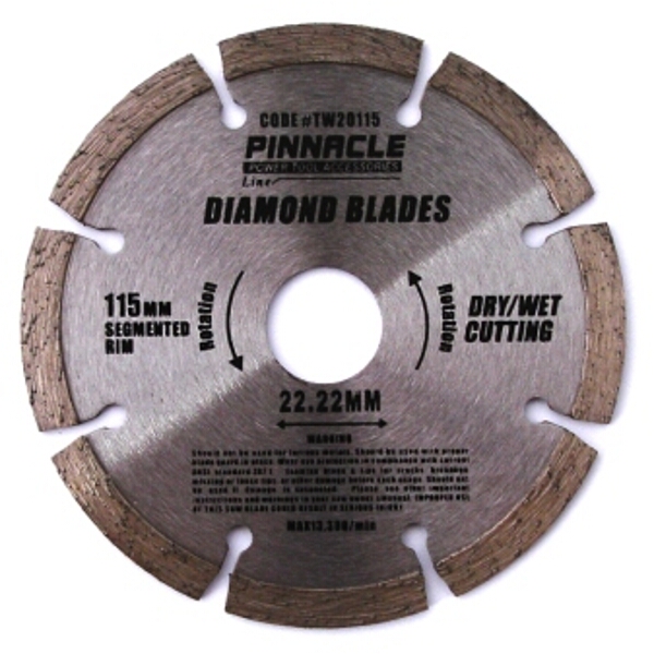 Diamond Blade Segmented 115mm Pinnacle Brand