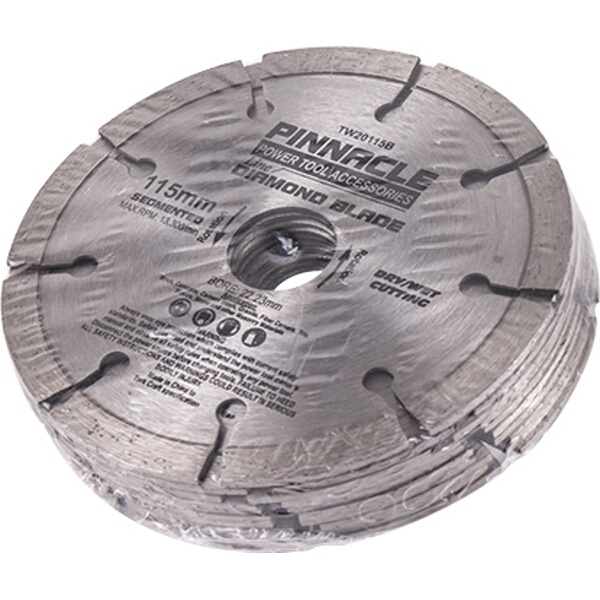 Diamond Blade Segmented 115mm Pinnacle Brand X10 Pack