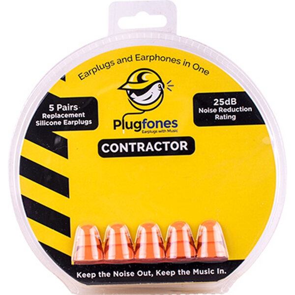 Plugfones Replacement Silicone Ear Bud Contractor Orange