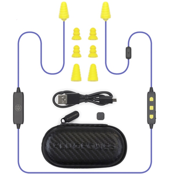 Plugfones Bluetooth Liberate Plugfone Blue & Yellow Earphones With Mic & Vol Cont