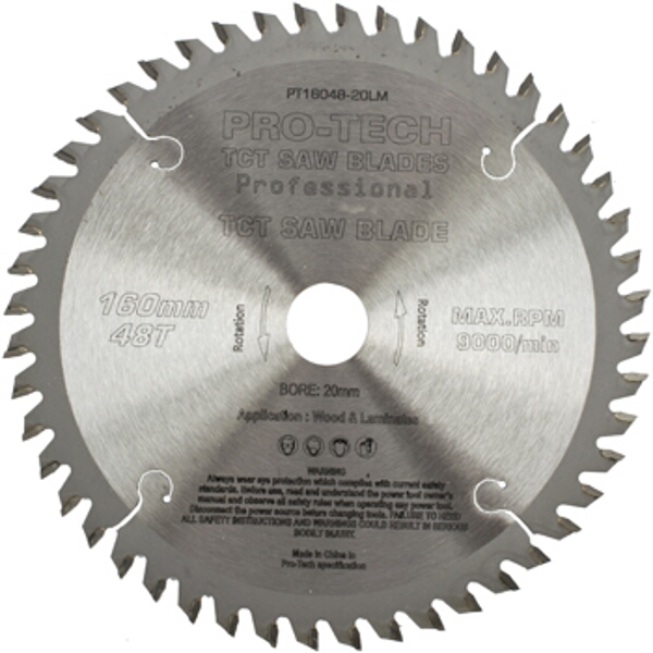 Pro-Tech Saw Blade Tct 160X2.2X20X48T Wood Prof. Pro-Tech Fes. Ts55 Pw1