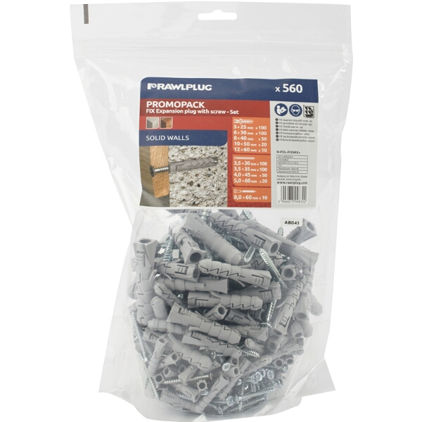 Rawlplug Expansion Plug With Screws 5 – 6 – 8 – 10 – 12