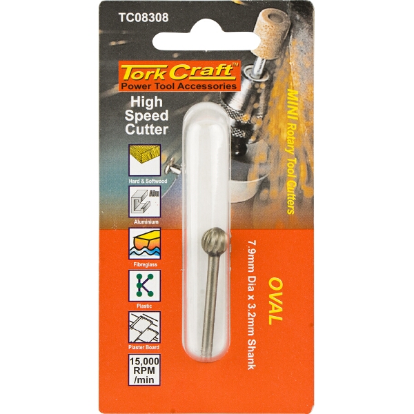 Tork Craft Mini H/Speed Cutter 7.9mm Oval 3.2mm Shank