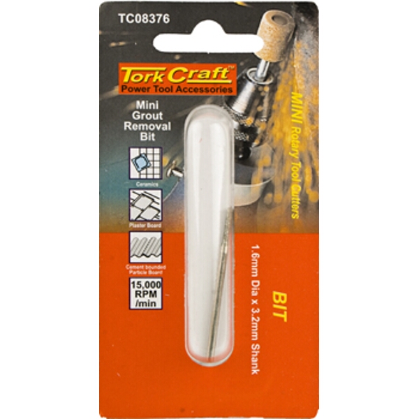 Tork Craft Mini Grout Removal Bit 1.6mm x 3.2mm