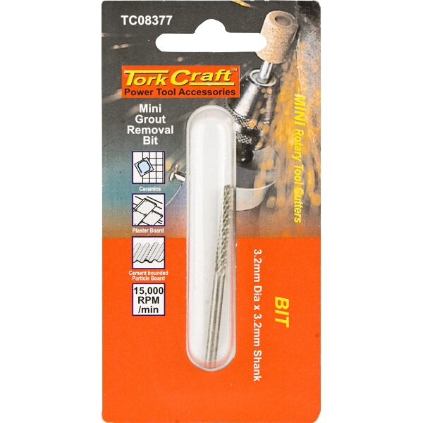 Tork Craft Mini Grout Removal Bit 3.2mm x 3.2mm