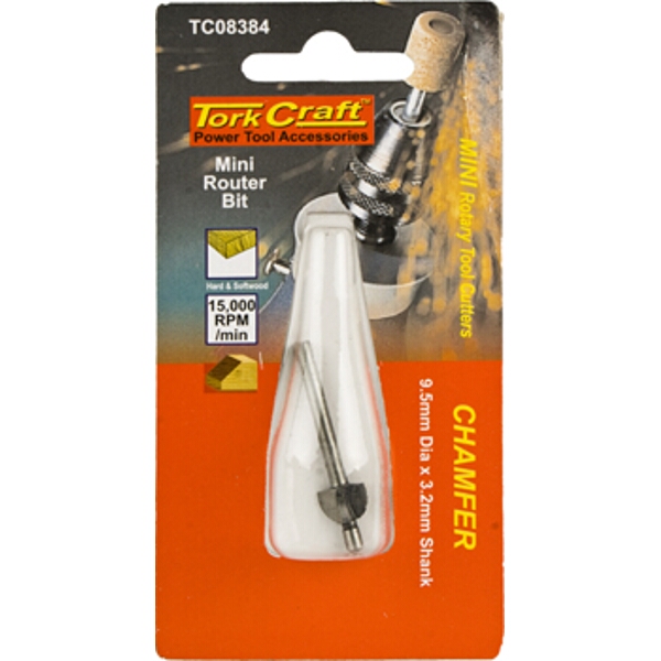 Tork Craft Mini Router Bit 9.5mm Cove 3.2mm Shank