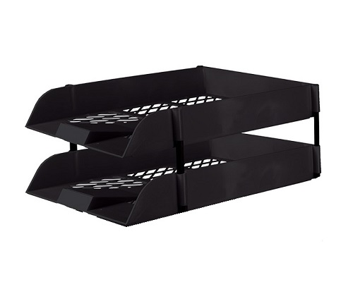 Treeline Desk Letter Tray Set 2 Tier – Black