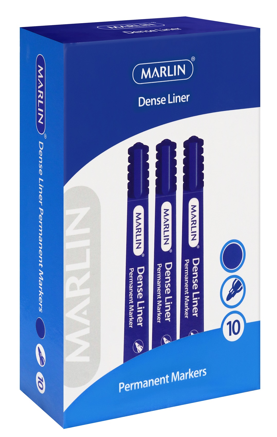 Marlin: Dense Liners Permanent Markers 10’s – Blue