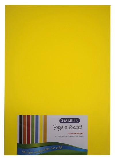 Marlin: Project Boards A2 100’s – Brights Assorted