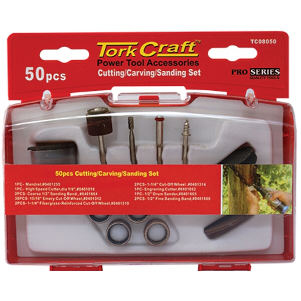 Tork Craft – Cutting Carving Sanding Set – Set of 50