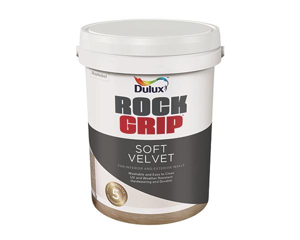 Dulux Rockgrip Soft Velvet Paint – White (5L)