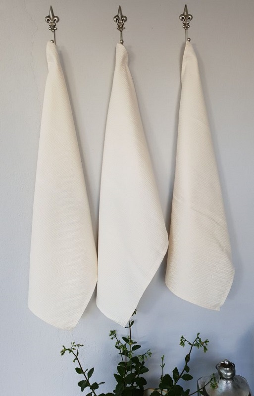 DSA – Waffle Weave Tea Towels Off-White – Set Of 2