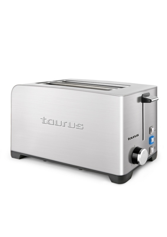 Taurus – 4 Slice 1400W Stainless Steel 5 Heat Toaster – Brushed