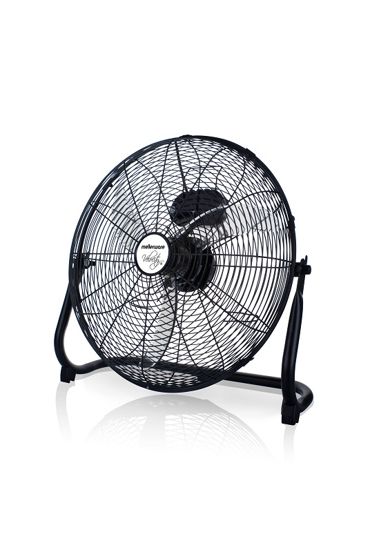 Mellerware – 3 Speed 40cm 35W Steel Floor Fan – Black