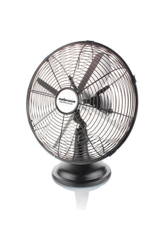 Mellerware – 30cm 35W Steel Desk Fan – Black