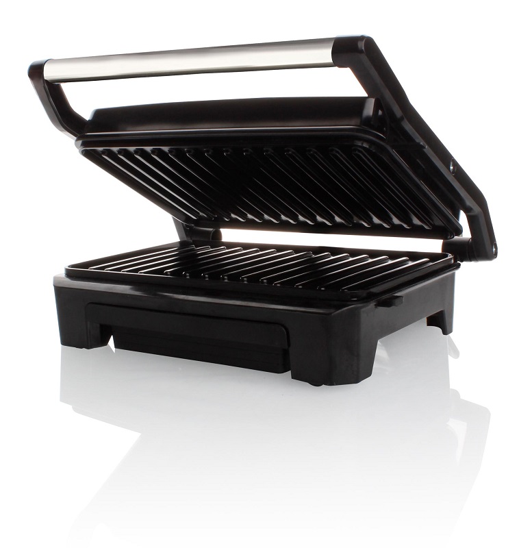 Mellarware – 800W 2 Slice Stainless Steel Grill Plate Panini Grill – Black