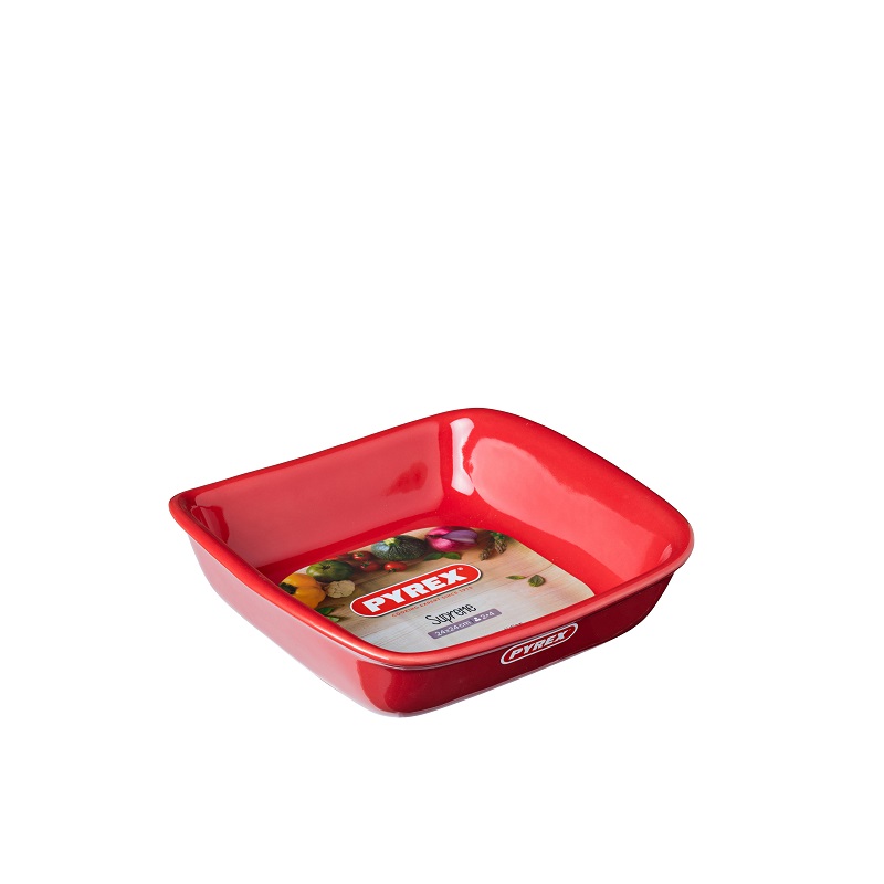 Pyrex – 24cm Supreme Ceramic Square Roaster – Red