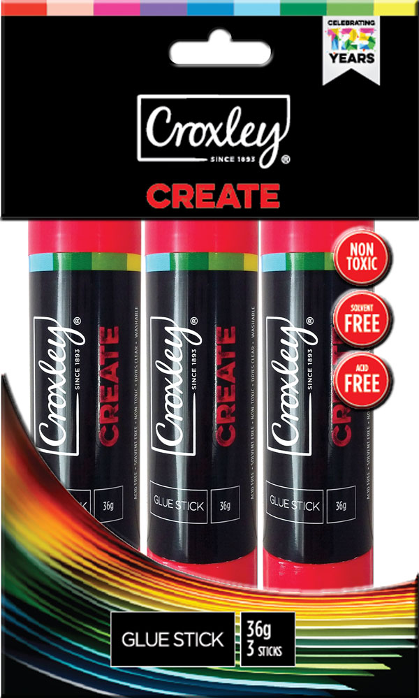 Croxley: Create 36g Glue Stick – 3 Pack