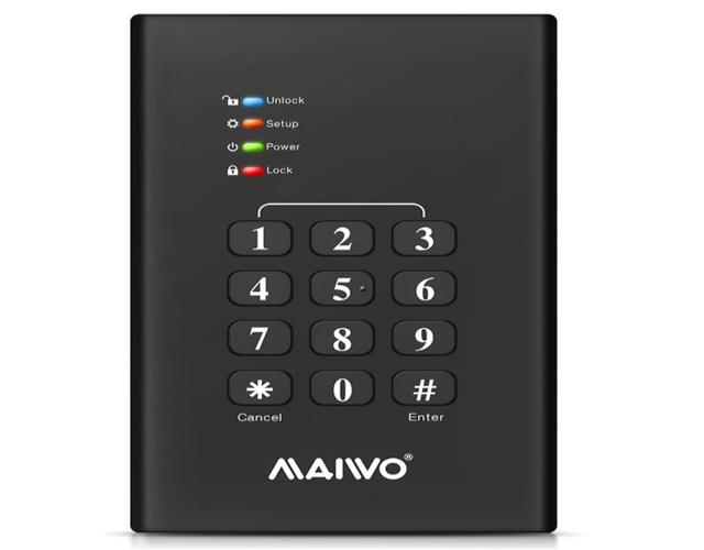 Maiwo K2568KPA USB3.0 to 2.5″ Keypad Encrypted Enclosure