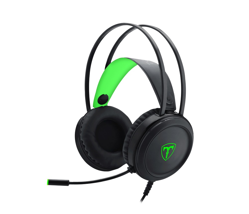 T-Dagger Ural Green Lighting Gaming Headset w/ Gooseneck Mic – Black/Green