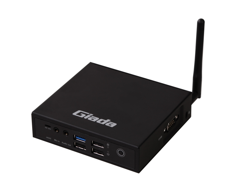 Giada F210U Fanless Atom Z8350 Mini PC 2GB RAM 32GB Storage – Black