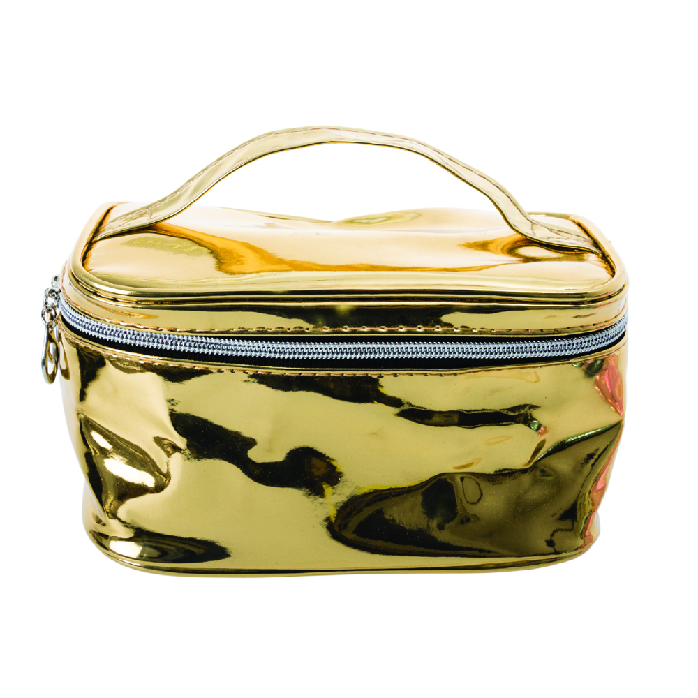Cosmetic Metallic Bag- Gold