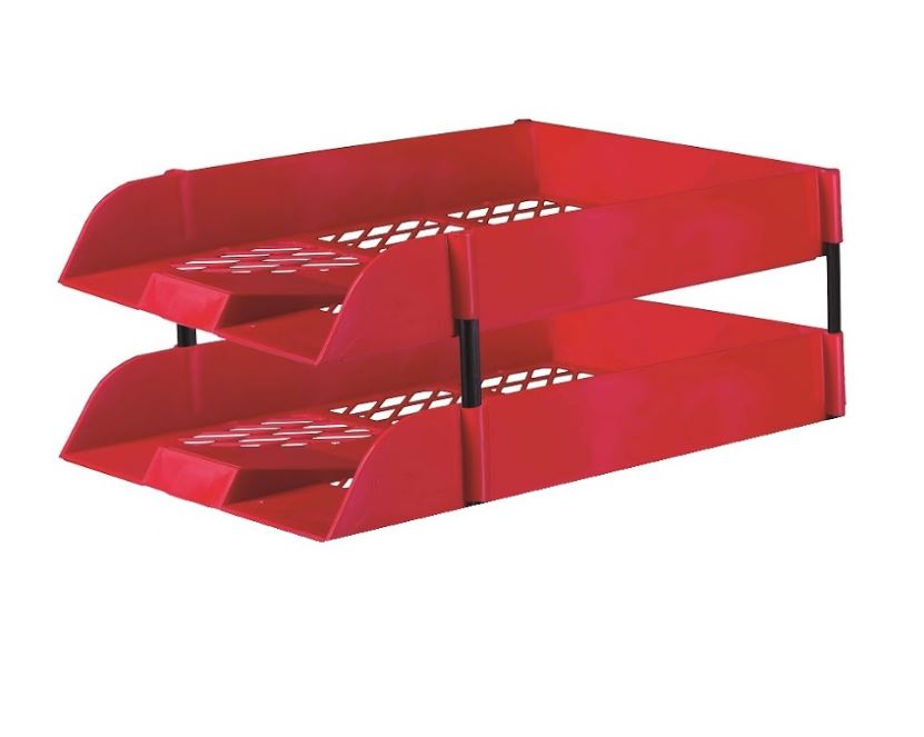 Treeline: 2-Tier Desk Letter Tray Set – Red