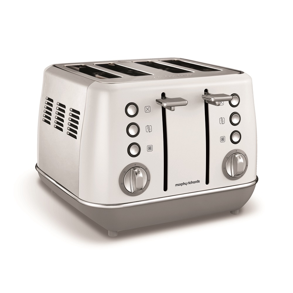 Morphy Richards – Toaster 4 Slice Stainless Steel White – 1800W “Evoke”