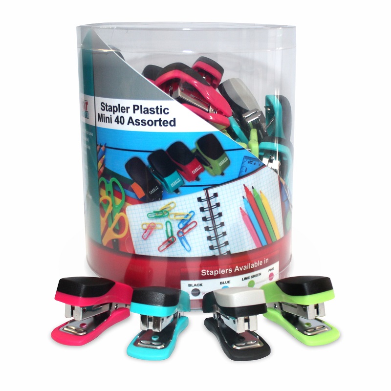 Parrot: 40 Mini Assorted Plastic Staplers