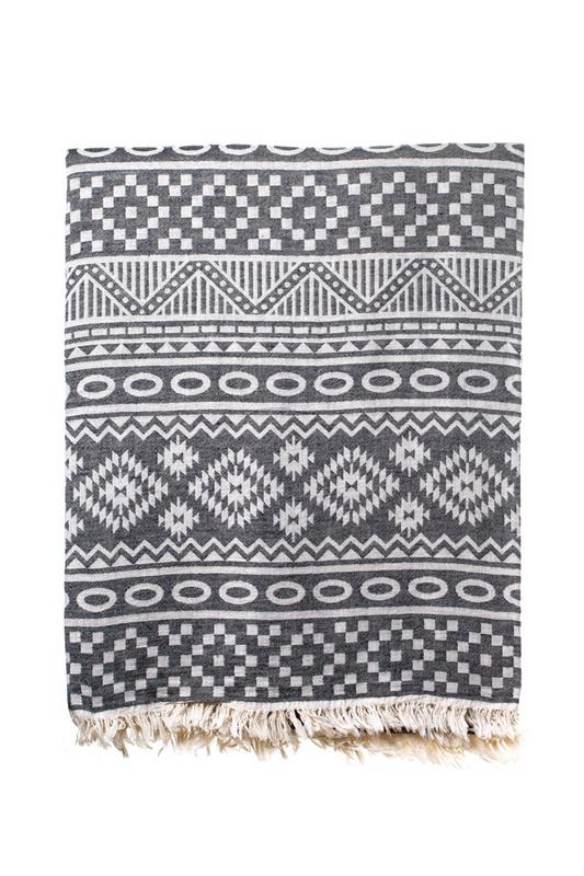 Turkish Bath / Beach Towel (100% Cotton) – Motive Black (95x175cm)