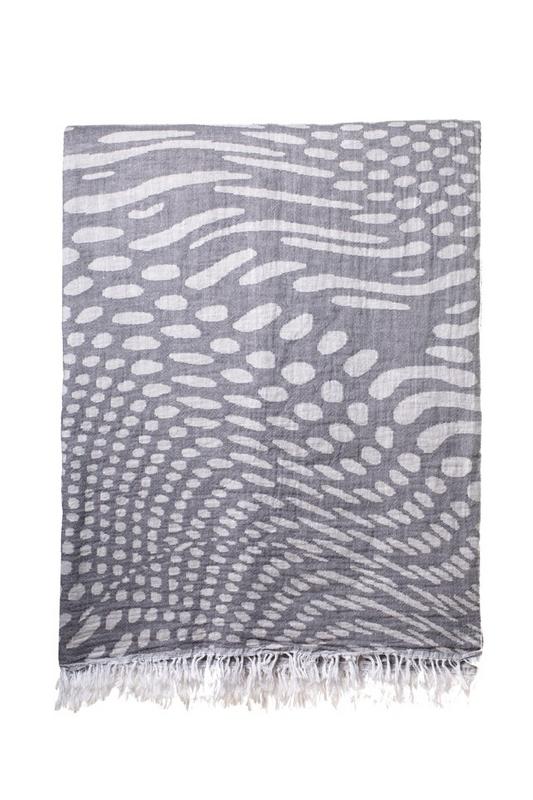 Turkish Bath / Beach Towel (100% Cotton) – Raindrop Dark Grey (95x175cm)