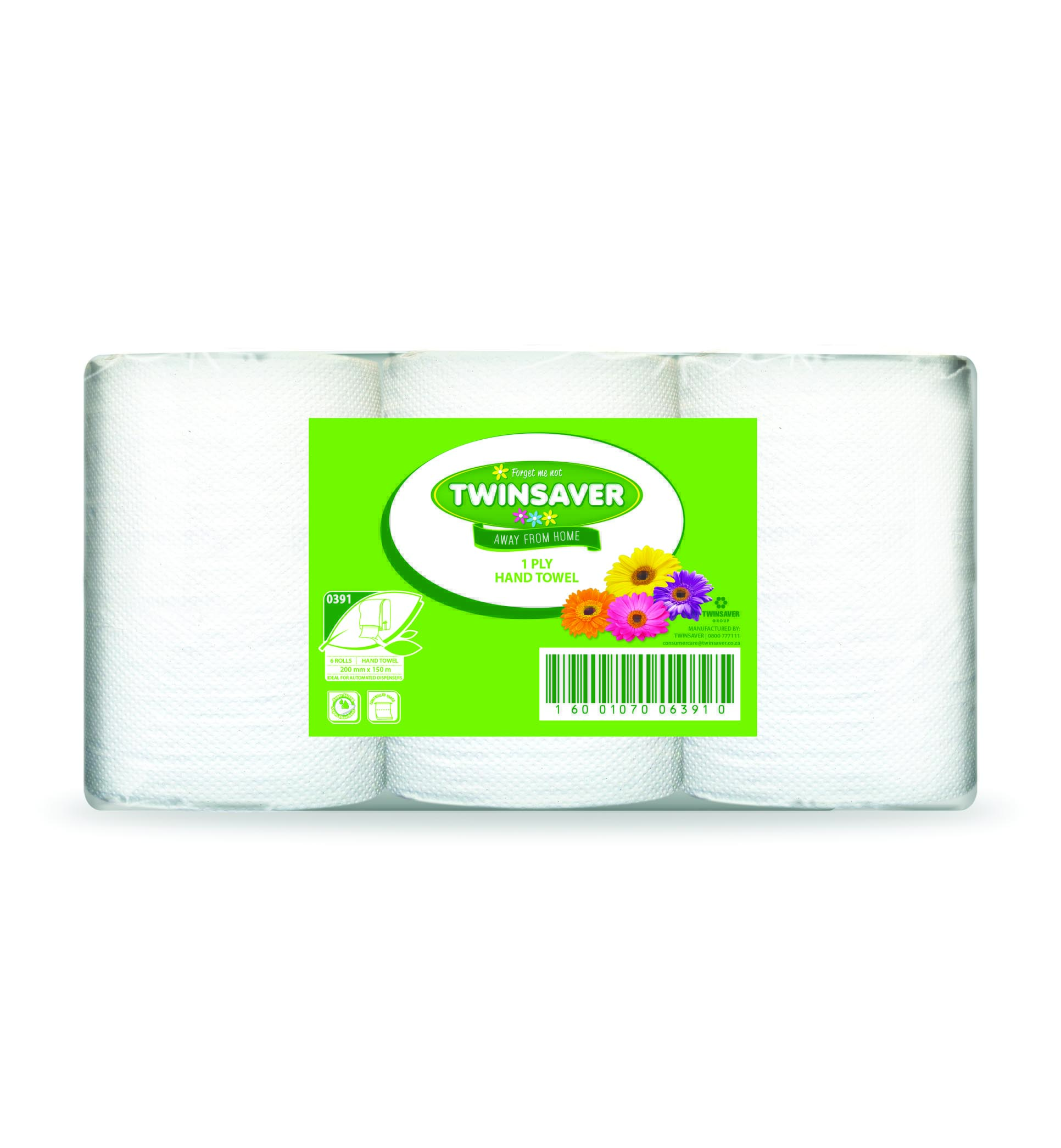 Twinsaver Control Hand Towel 1 Ply 6 rolls 0391
