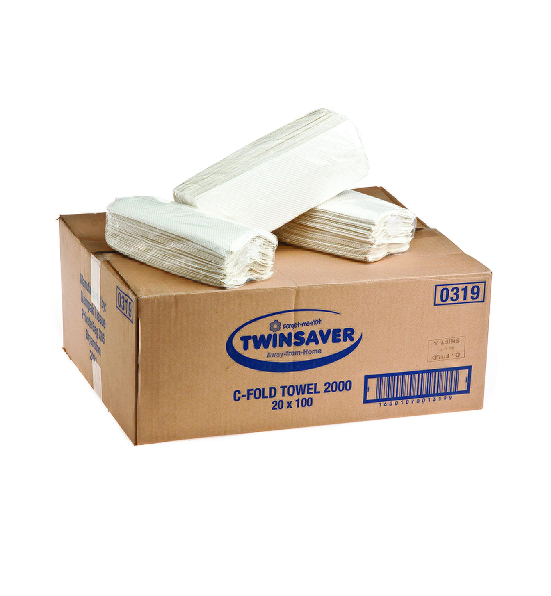Twinsaver Flat Hand Towel 2000 0ne Ply NP0319 OR 0315