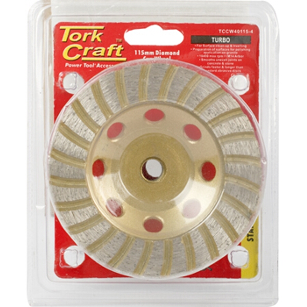 Tork Craft Dia. Cup Wheel 115mm x m14 Turbo Laser Welded
