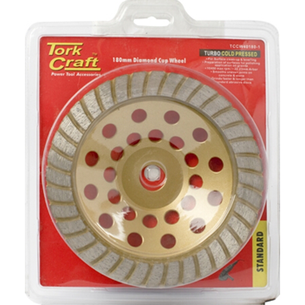 Tork Craft Dia. Cup Wheel 180 x 22.23mm Turbo Cold Pressed