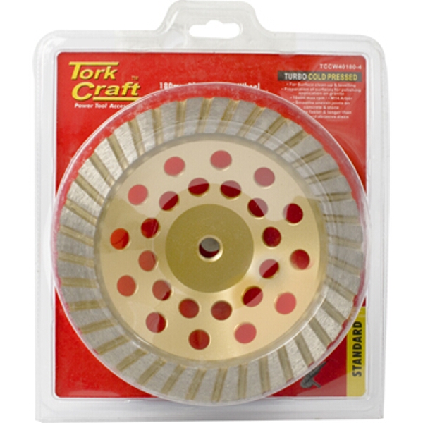 Tork Craft Dia. Cup Wheel 180mm x m14 Turbo Laser Welded