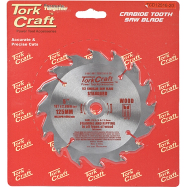 Tork Craft Blade TCT 125 x 16T 20/13 General Purpose Wood
