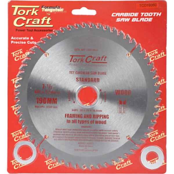 Tork Craft Blade TCT 190 x 60T 30/20 General Purpose Cross Cut